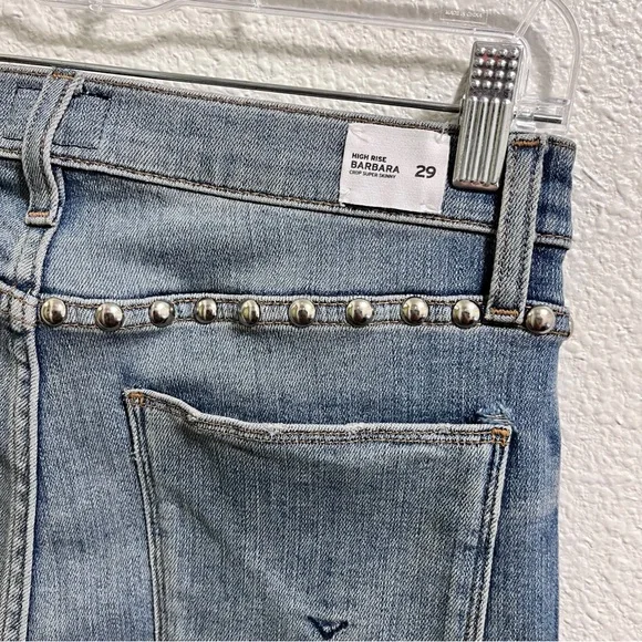 Hudson Jeans Barbra High Waist Cropped Metal Studded Accent Jeans Size 29 - Picture 6 of 9